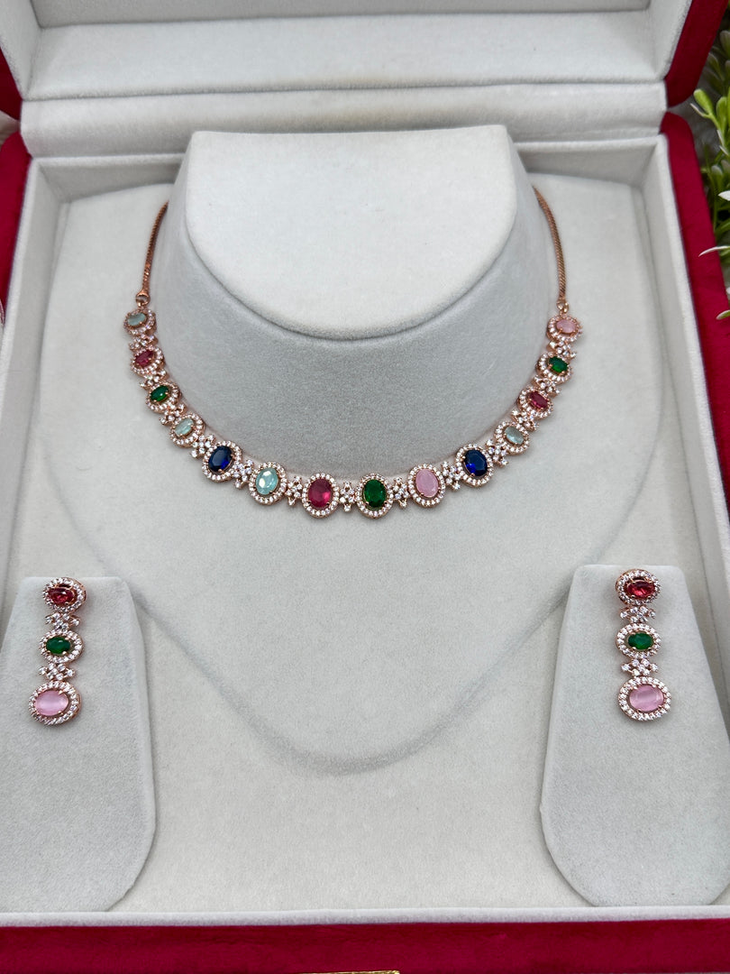 American Diamond Necklace Set