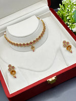 Load image into Gallery viewer, Masiya matte Gold Plated Choker set
