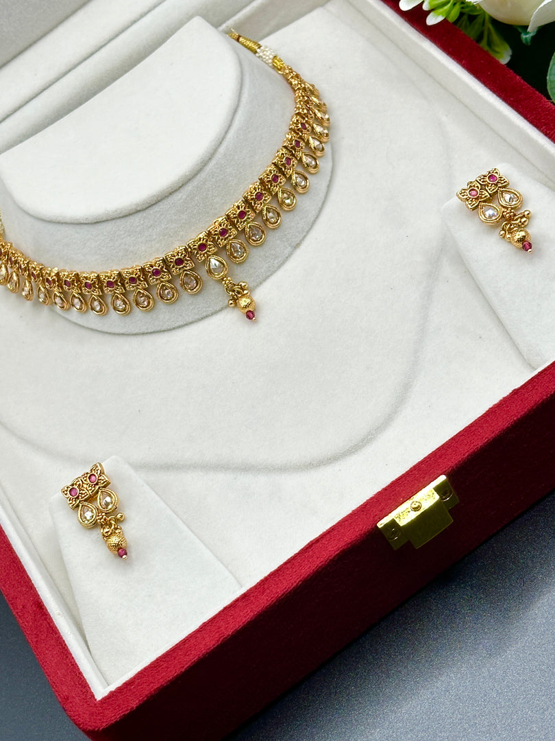 Golden Indian Choker Jewerly Set