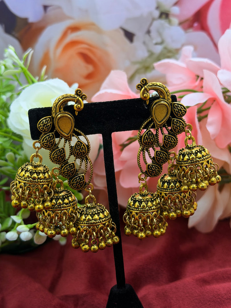 Oxidized Dangly Earrings