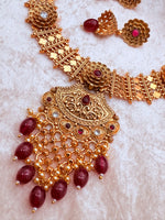 Load image into Gallery viewer, Kamla gold Plated temple Jewerly Necklace Set