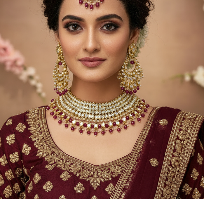 Palak Kundan Choker Set