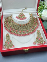 Load image into Gallery viewer, Sanjana Baby Pink Color Polki Choker Set
