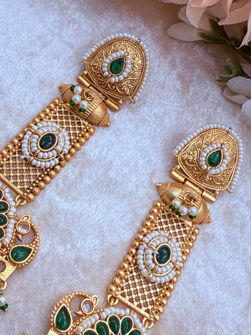 High Quality brass Antique Gold plated Kashmiri Earring