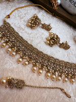 Load image into Gallery viewer, Ekta Golden Polki Choker Set
