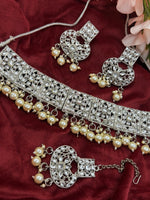 Load image into Gallery viewer, Silver Kundan choker set