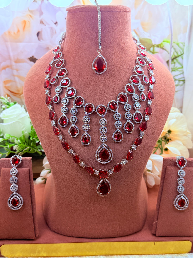 Shuvangi Ruby Silver AD Set