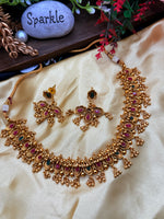 Load image into Gallery viewer, Saraswati matte Gold Platted Choker Set With Earring