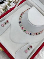 Load image into Gallery viewer, American Diamond Necklace Set
