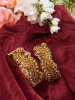 Load image into Gallery viewer, Golden polki Openable Kada (PAIR)