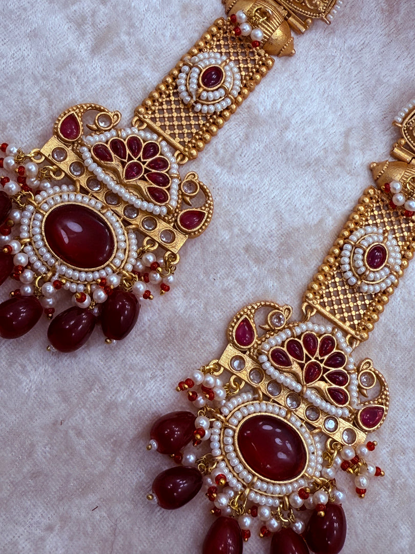 High Quality brass Antique Gold plated Kashmiri Earring