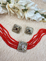 Load image into Gallery viewer, Aaina Simply Mirror Indian Choker Set
