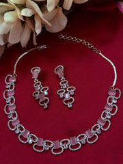 baby pink In Ad silver set