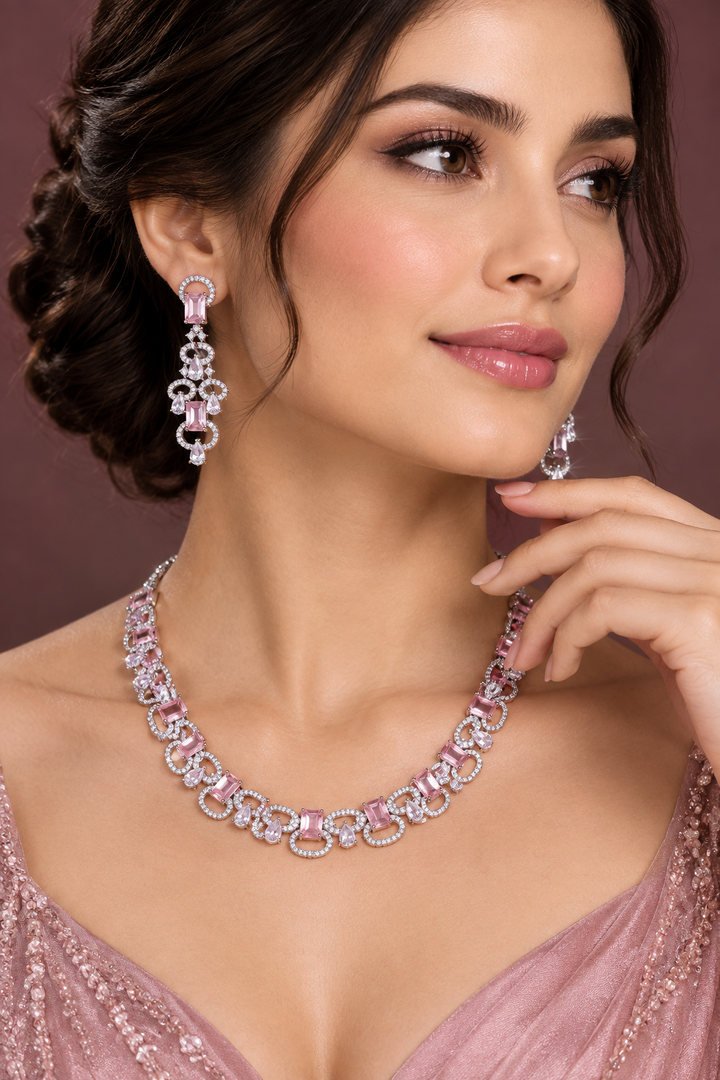 American Diamond silver set