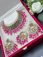 Load image into Gallery viewer, Meera Crystal Kundan Pearl Drop Choker Set
