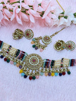 Load image into Gallery viewer, Mantra Polki Choker Set
