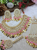 Load image into Gallery viewer, रानी कुंदन ज्वेलरी पीपल लीफ ड्रॉप चोकर सेट