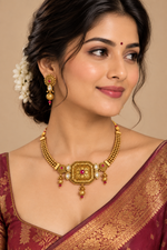 Load image into Gallery viewer, Mansi Antique gold platted choker