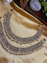 सिल्वर स्टोन मोती पायल