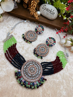 Load image into Gallery viewer, Gaurika American Diamond  layered Pearls Choker Set
