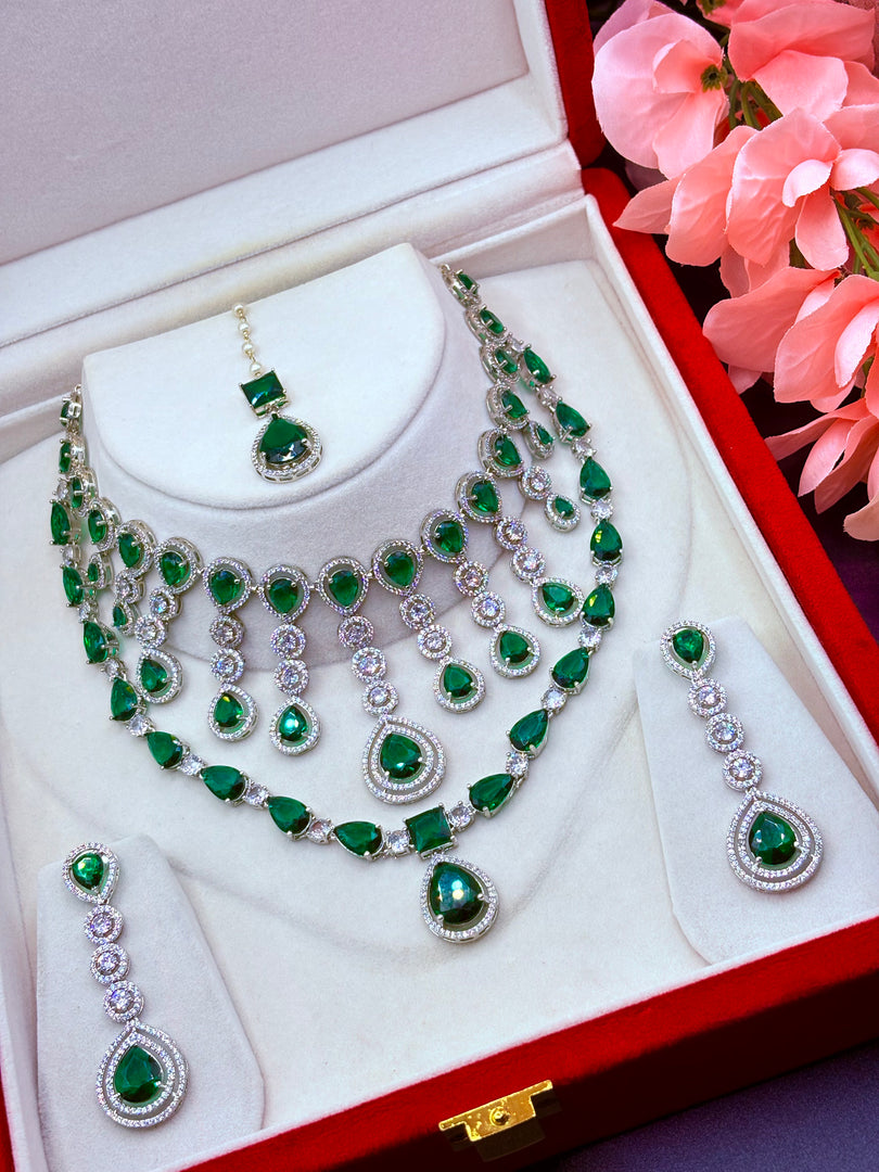 Shuvangi AD Green silver set