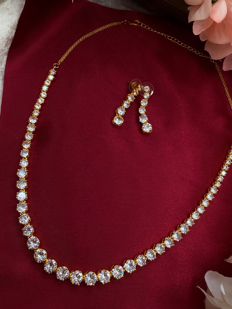 Sparkling Cubic Zirconium necklace set