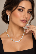 Load image into Gallery viewer, Sparkling Cubic Zirconium necklace set