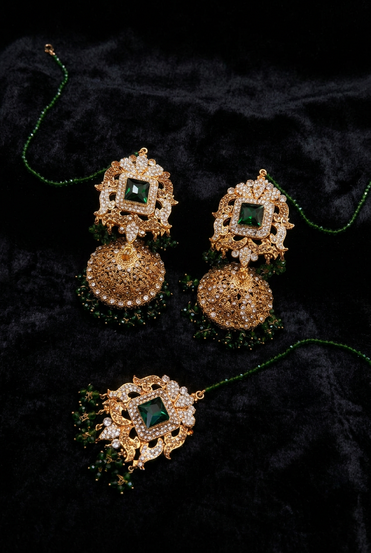 Pakistani jhumka tikka set