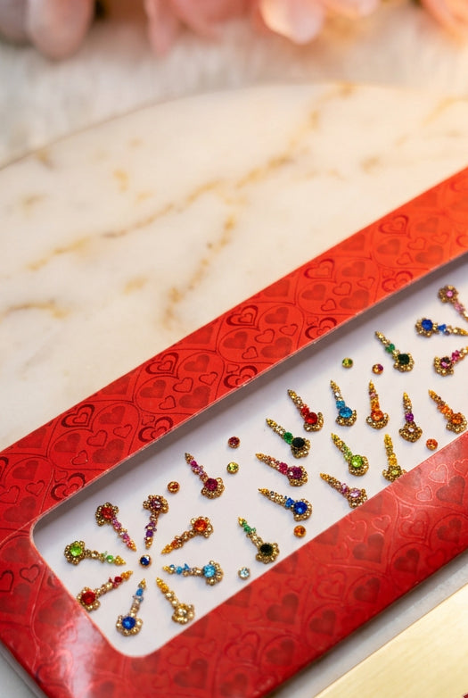Long colored bindi card