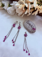 Load image into Gallery viewer, Hanging Ad pendent with Ring earring set