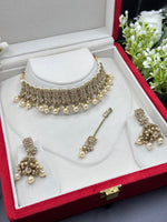 Load image into Gallery viewer, Ekta Golden Polki Choker Set
