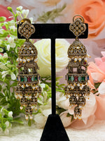 Load image into Gallery viewer, Elephant Victorian jhumki earrings