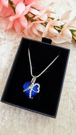 Load image into Gallery viewer, Deep Blue Crystal Heart Rhinestone Necklace