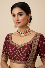 Load image into Gallery viewer, गजरा स्टाइल कुंदन चोकर सेट