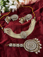Load image into Gallery viewer, Mirror choker &amp; Tikka earring set