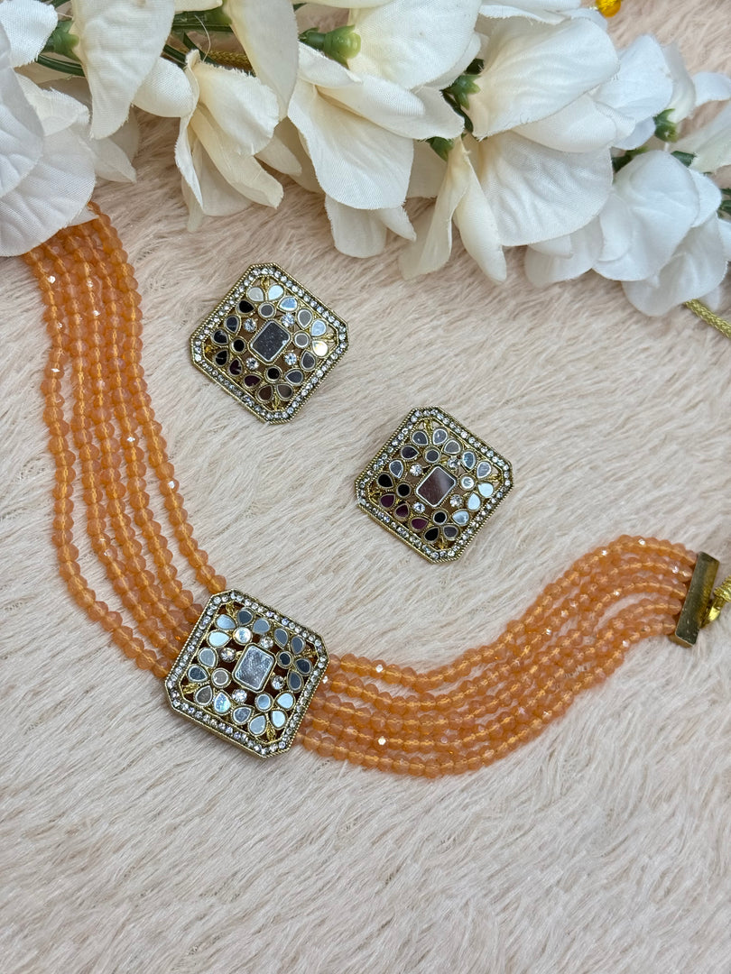 Aaina Simply Mirror Indian Choker Set