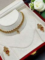 Load image into Gallery viewer, Masiya matte Gold Plated Choker set
