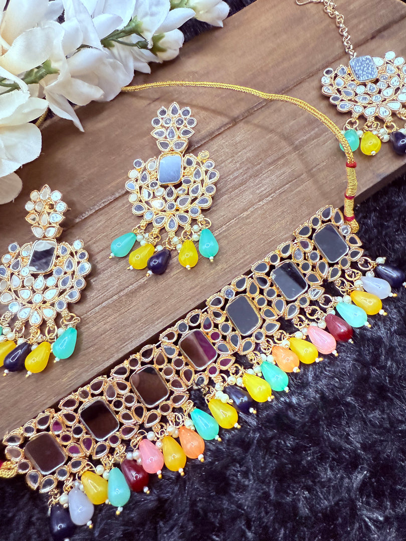 Jamila Mirror Choker Set