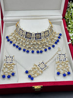 Load image into Gallery viewer, Hayat Kundan Drop Pearl Indian Choker Set
