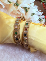 Load image into Gallery viewer, Multicolor polki Bangles
