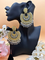 Load image into Gallery viewer, Tridha Kundan Oversized earrings
