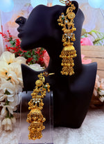 Load image into Gallery viewer, Designer Peacock High Quality Kashmiri Brass Gold Plated jhumki earrings