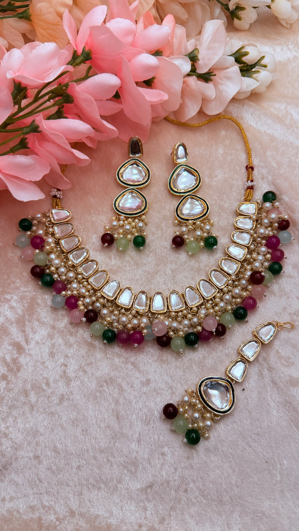 Apsara Mirror Kundan Necklace