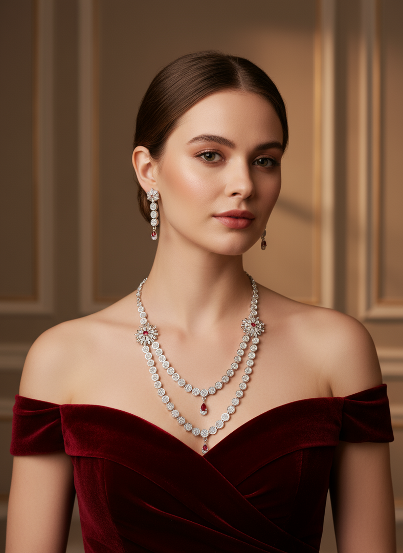 Double Line AD Silver set