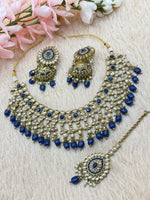 Load image into Gallery viewer, Insha Pearl Drop Polki Choker Set
