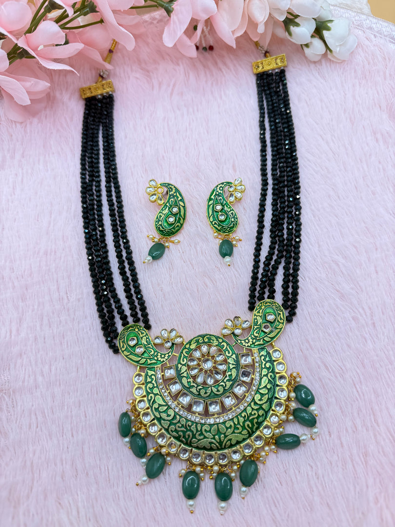 Kundan Mala With Indian Earring