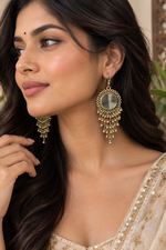 Load image into Gallery viewer, Oxidised mirror earring