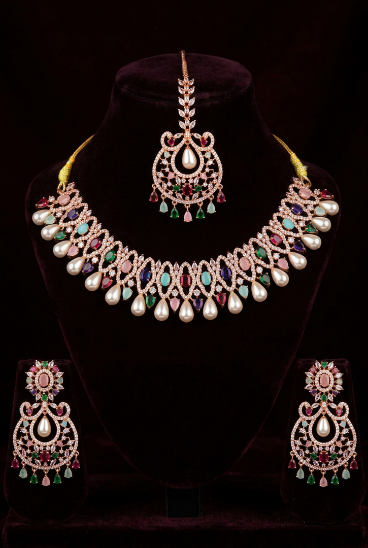 Olivia’S American Diamond Set In Rosegold