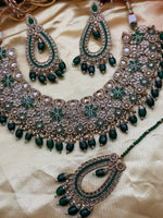 Load image into Gallery viewer, Heeran Green Indian Bridal Necklace Set