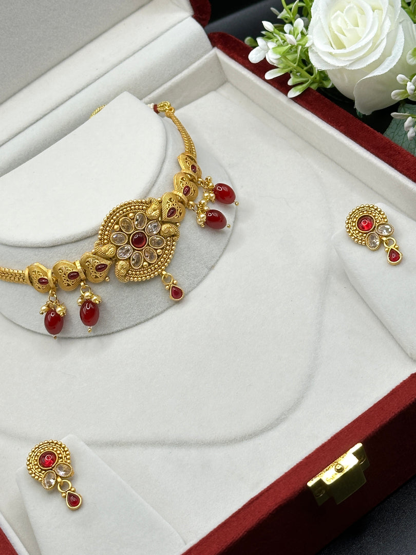 Aparna Matte Gold Temple Jewerly set